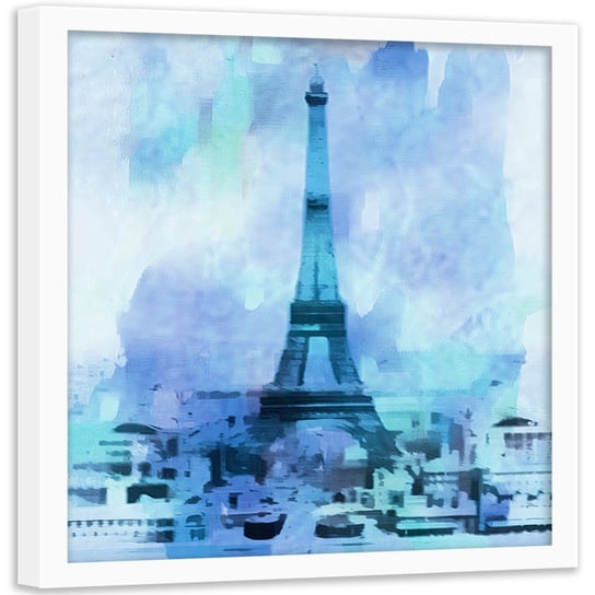Plakat w ramie białej FEEBY, Francja, Paryż, 80x80 cm Feeby