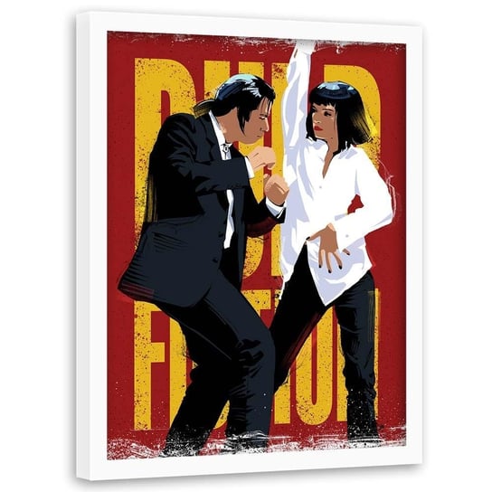 Plakat w ramie białej FEEBY Gangsterski taniec, 50x70 cm Feeby