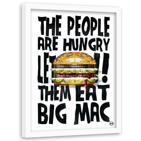 Plakat w ramie białej FEEBY Hamburger, 50x70 cm Feeby