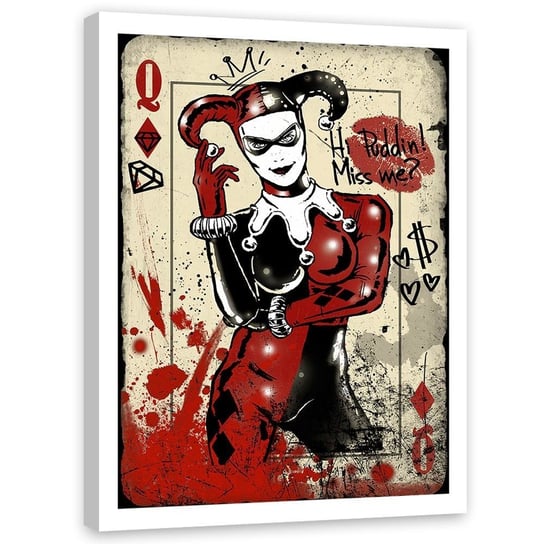 Plakat w ramie białej FEEBY, Harley Quinn, 40x60 cm Feeby