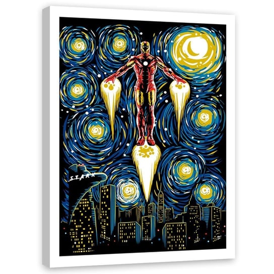 Plakat w ramie białej FEEBY Iron Man, 40x60 cm Feeby