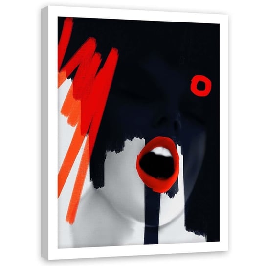 Plakat w ramie białej FEEBY Kobieta abstrakcja, 50x70 cm Feeby