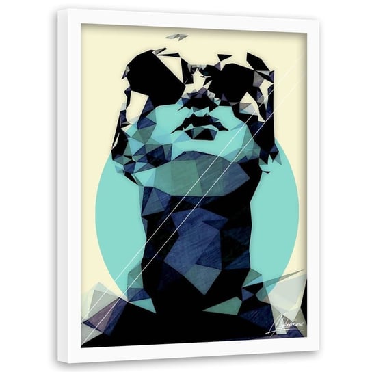Plakat w ramie białej FEEBY Kobieta w okularach 1, 50x70 cm Feeby