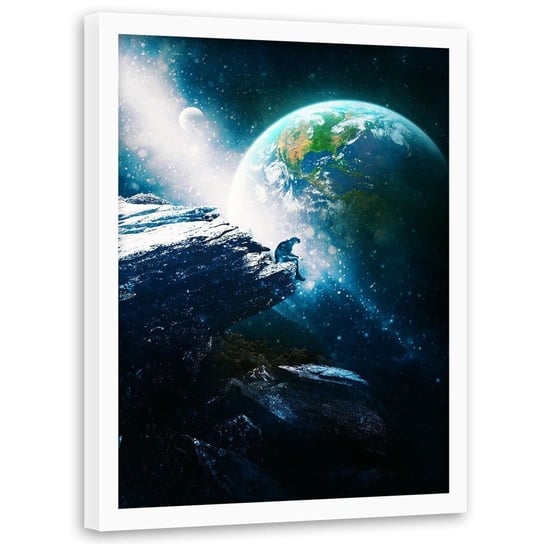 Plakat w ramie białej FEEBY Kosmiczna nostalgia, 70x100 cm Feeby