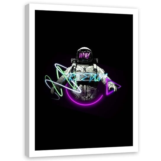 Plakat w ramie białej FEEBY Kosmiczne neony, 50x70 cm Feeby