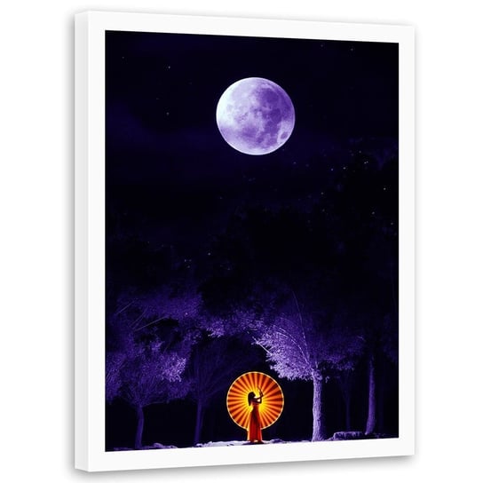 Plakat w ramie białej FEEBY Księżycowa kapłanka, 70x100 cm Feeby