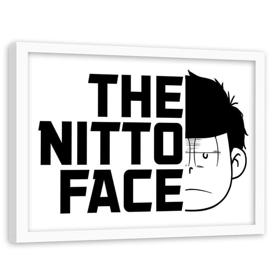 Plakat w ramie białej FEEBY Manga Nitto Face, 60x40 cm Feeby