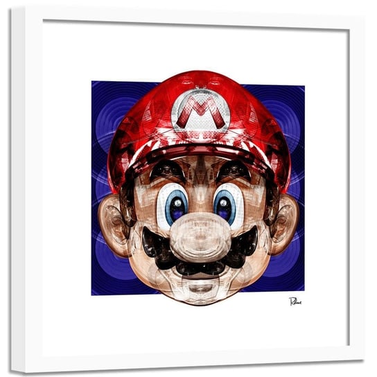 Plakat w ramie białej FEEBY Mario, 40x40 cm Feeby