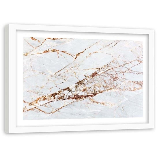 Plakat w ramie białej Feeby,  Marmur abstrakcja 120x80 cm Feeby