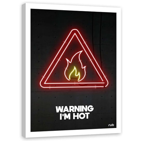 Plakat w ramie białej FEEBY Neony gorący jak ogień, 40x60 cm Feeby
