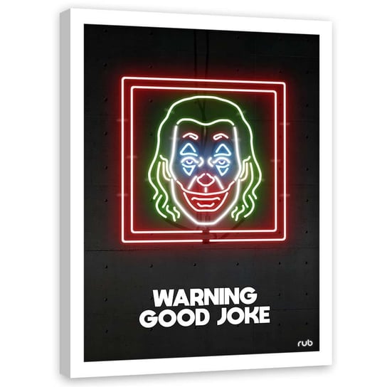 Plakat w ramie białej FEEBY Neony Joker, 50x70 cm Feeby