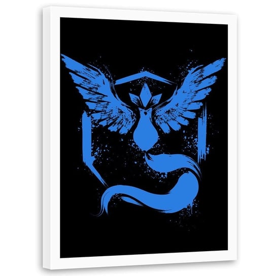 Plakat w ramie białej FEEBY Niebieski feniks, 70x100 cm Feeby