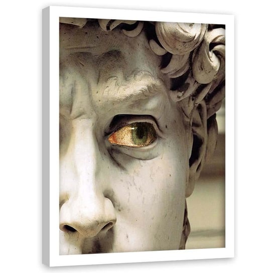 Plakat w ramie białej FEEBY, Oko posągu abstrakcja, 40x60 cm Feeby