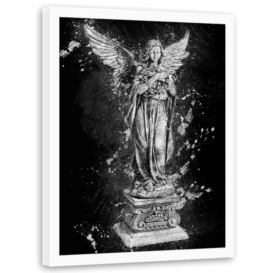 Plakat w ramie białej FEEBY Posąg anioła, 50x70 cm Feeby