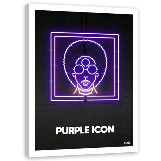 Plakat w ramie białej FEEBY Purpurowa ikona neon, 40x60 cm Feeby
