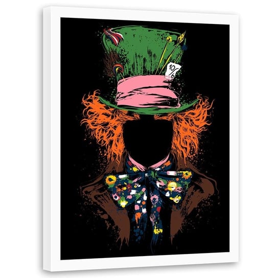 Plakat w ramie białej FEEBY Rudowłosy kapelusznik, 50x70 cm Feeby