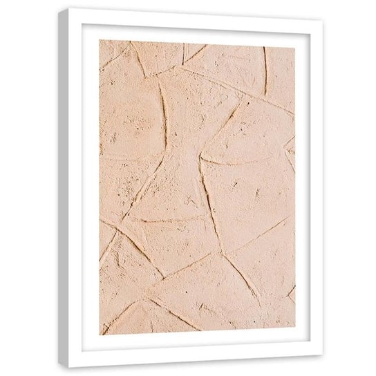 Plakat w ramie białej Feeby, Ślady na piasku abstrakcja 21x30 cm Feeby