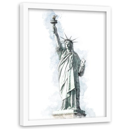 Plakat w ramie białej FEEBY Statua wolności, 70x100 cm Feeby