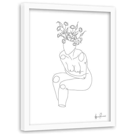 Plakat w ramie białej FEEBY Twórcze myślenie, minimalizm, 50x70 cm Feeby