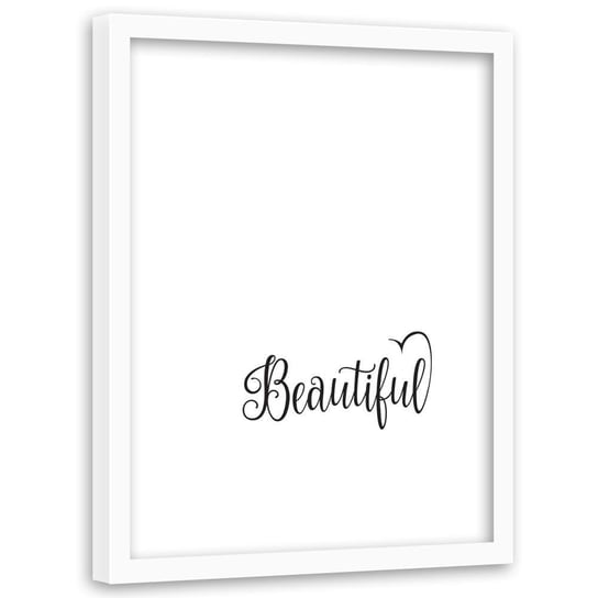 Plakat w ramie białej FEEBY Typografia – beautifull, 40x60 cm Feeby