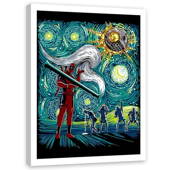 Plakat w ramie białej FEEBY Zestrzelona Gwiazda Śmierci, 50x70 cm Feeby