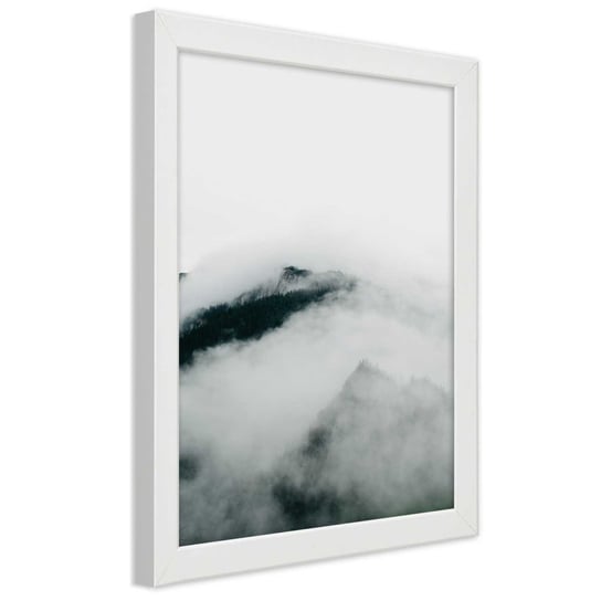 Plakat w ramie białej, Góry w chmurach 30x45 Feeby