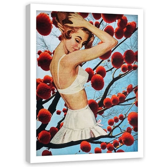 Plakat w ramie białej, Kobieta abstrakcja - 70x100 Feeby
