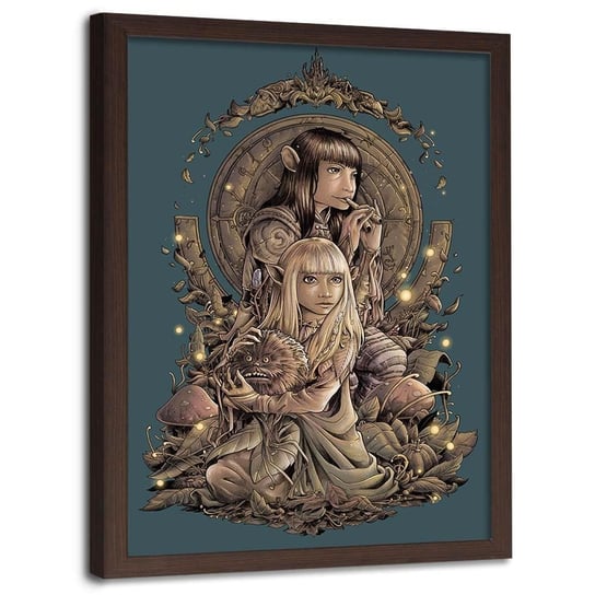 Plakat w ramie brązowej FEEBY Bohaterowie serialu, 50x70 cm Feeby