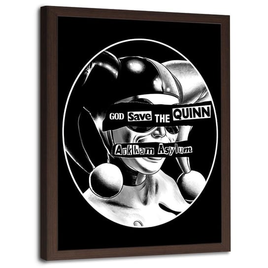 Plakat w ramie brązowej FEEBY Boże strzeż Harley Quinn, 40x60 cm Feeby