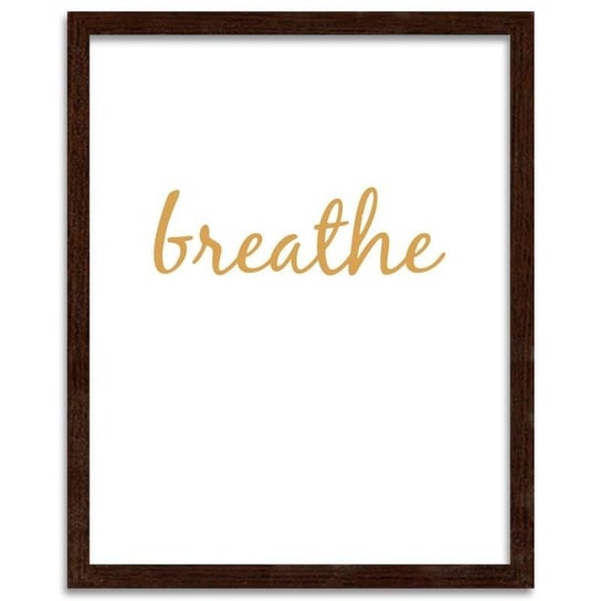 Plakat w ramie brązowej FEEBY Breathe 5, 21x29,7 cm Feeby