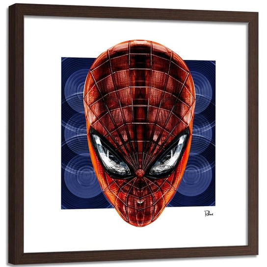 Plakat w ramie brązowej FEEBY Człowiek pająk, 80x80 cm Feeby