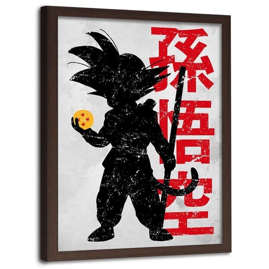 Plakat w ramie brązowej FEEBY Dragon Ball, 50x70 cm Feeby