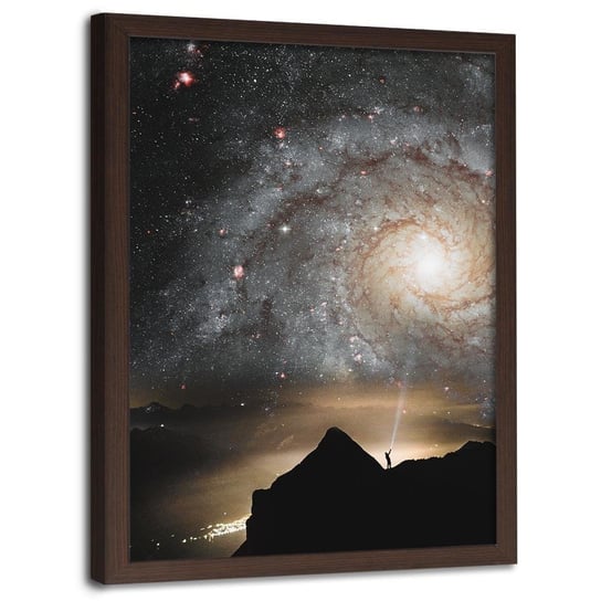 Plakat w ramie brązowej FEEBY Galaktyka, 40x60 cm Feeby
