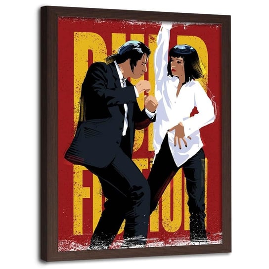 Plakat w ramie brązowej FEEBY Gangsterski taniec, 40x60 cm Feeby