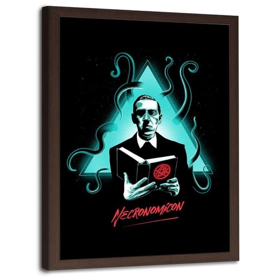 Plakat w ramie brązowej FEEBY H.P. Lovecraft Necronomicon, 70x100 cm Feeby