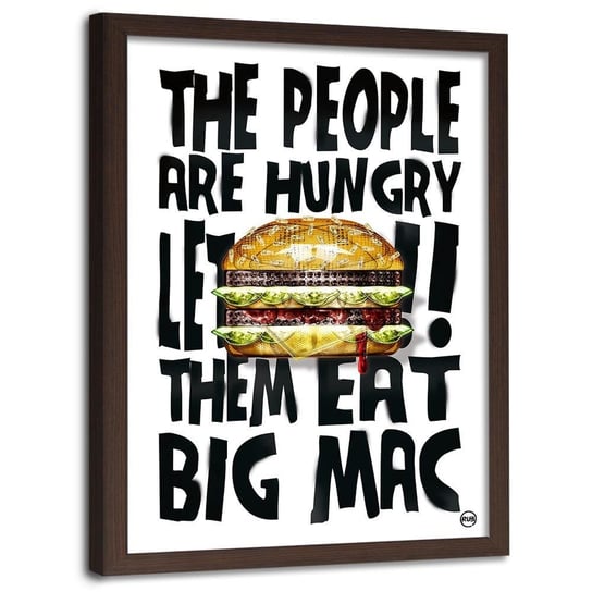Plakat w ramie brązowej FEEBY Hamburger, 70x100 cm Feeby