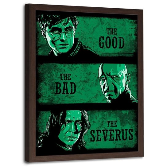 Plakat w ramie brązowej FEEBY Harry Potter, 50x70 cm Feeby