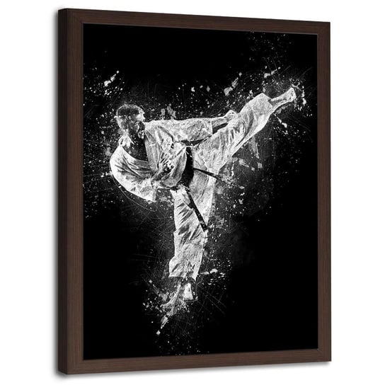 Plakat w ramie brązowej FEEBY Karateka, 40x60 cm Feeby