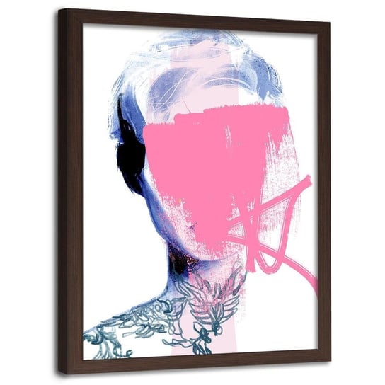 Plakat w ramie brązowej FEEBY Kobieta bez twarzy, 70x100 cm Feeby