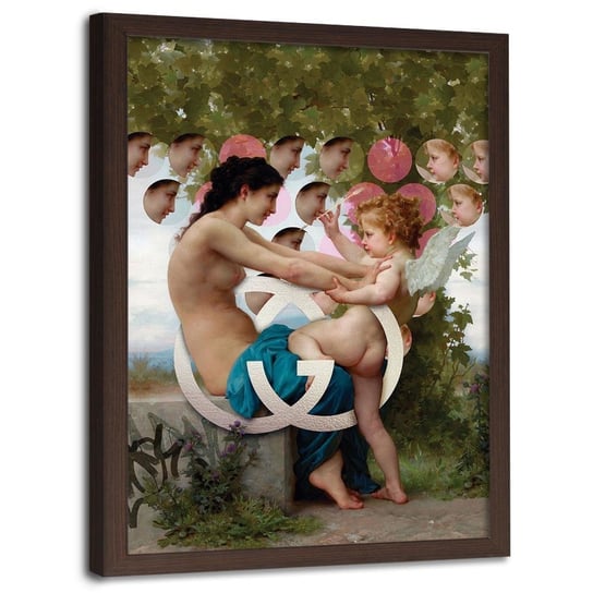 Plakat w ramie brązowej FEEBY Kobieta z amorem, 40x60 cm Feeby