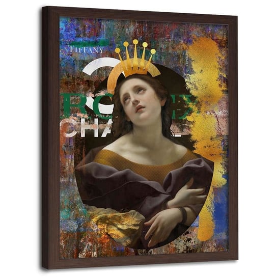 Plakat w ramie brązowej FEEBY Królowa mody, 40x60 cm Feeby