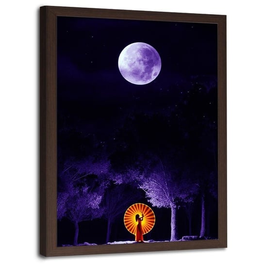 Plakat w ramie brązowej FEEBY Księżycowa kapłanka, 40x60 cm Feeby