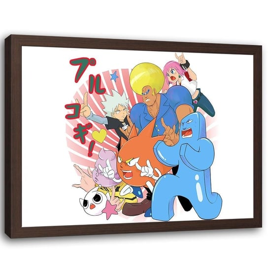 Plakat w ramie brązowej FEEBY Manga kolorowa drożyna, 60x40 cm Feeby
