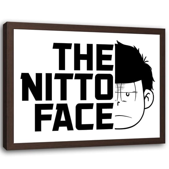 Plakat w ramie brązowej FEEBY Manga Nitto Face, 60x40 cm Feeby