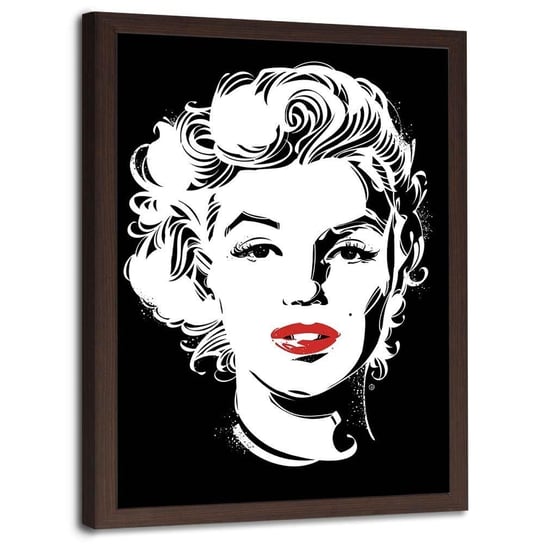 Plakat w ramie brązowej FEEBY Marilyn Monroe Pop Art, 50x70 cm Feeby