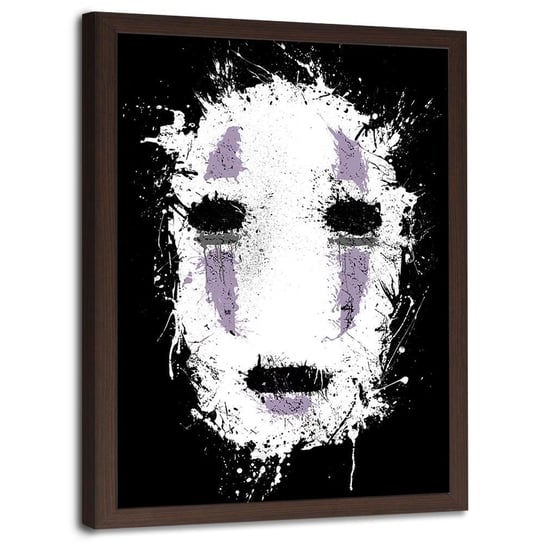 Plakat w ramie brązowej FEEBY Maska z anime, 40x60 cm Feeby