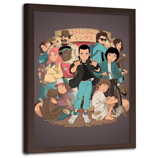 Plakat w ramie brązowej FEEBY Młodzi bohaterowie, 40x60 cm Feeby