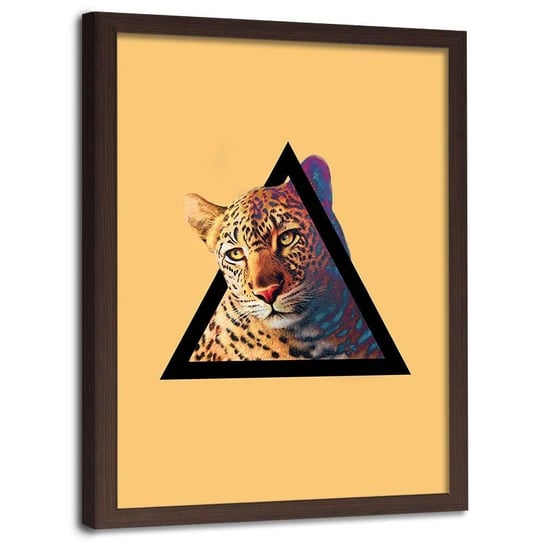 Plakat w ramie brązowej FEEBY Pantera abstrakcja, 40x60 cm Feeby