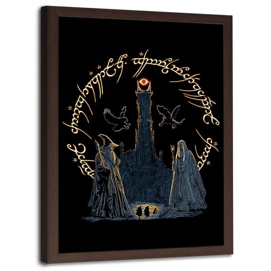 Plakat w ramie brązowej FEEBY Pojedynek czarodziejów, 50x70 cm Feeby