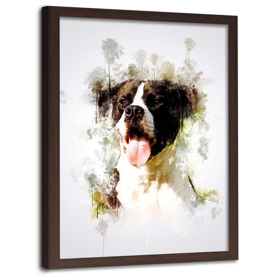 Plakat w ramie brązowej FEEBY Portret psa, 40x60 cm Feeby